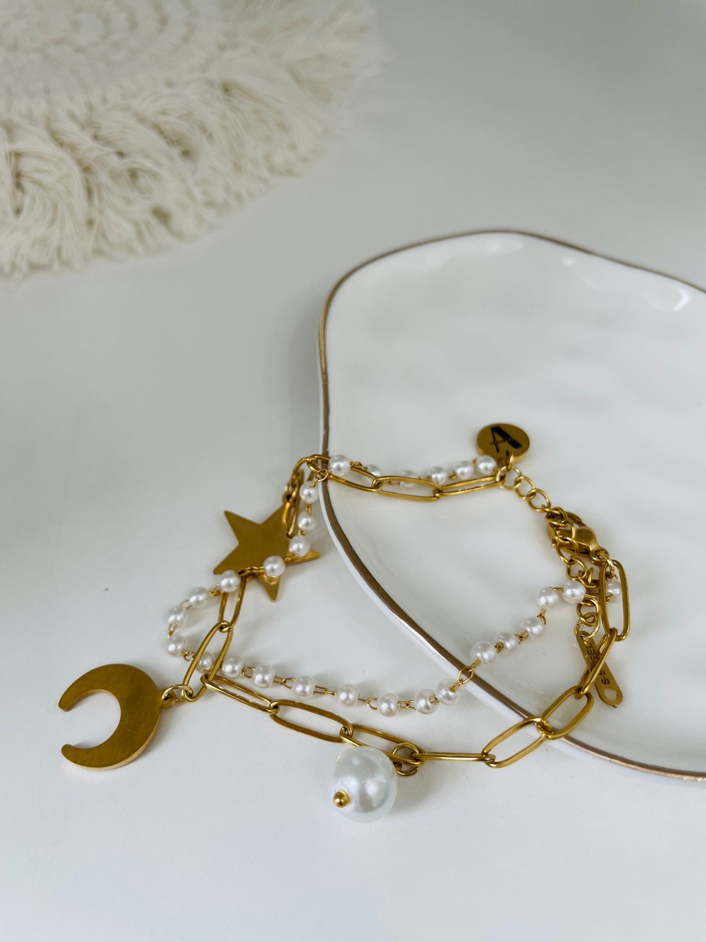 Luna y Estrella Brazalete de Perla - Vanytel