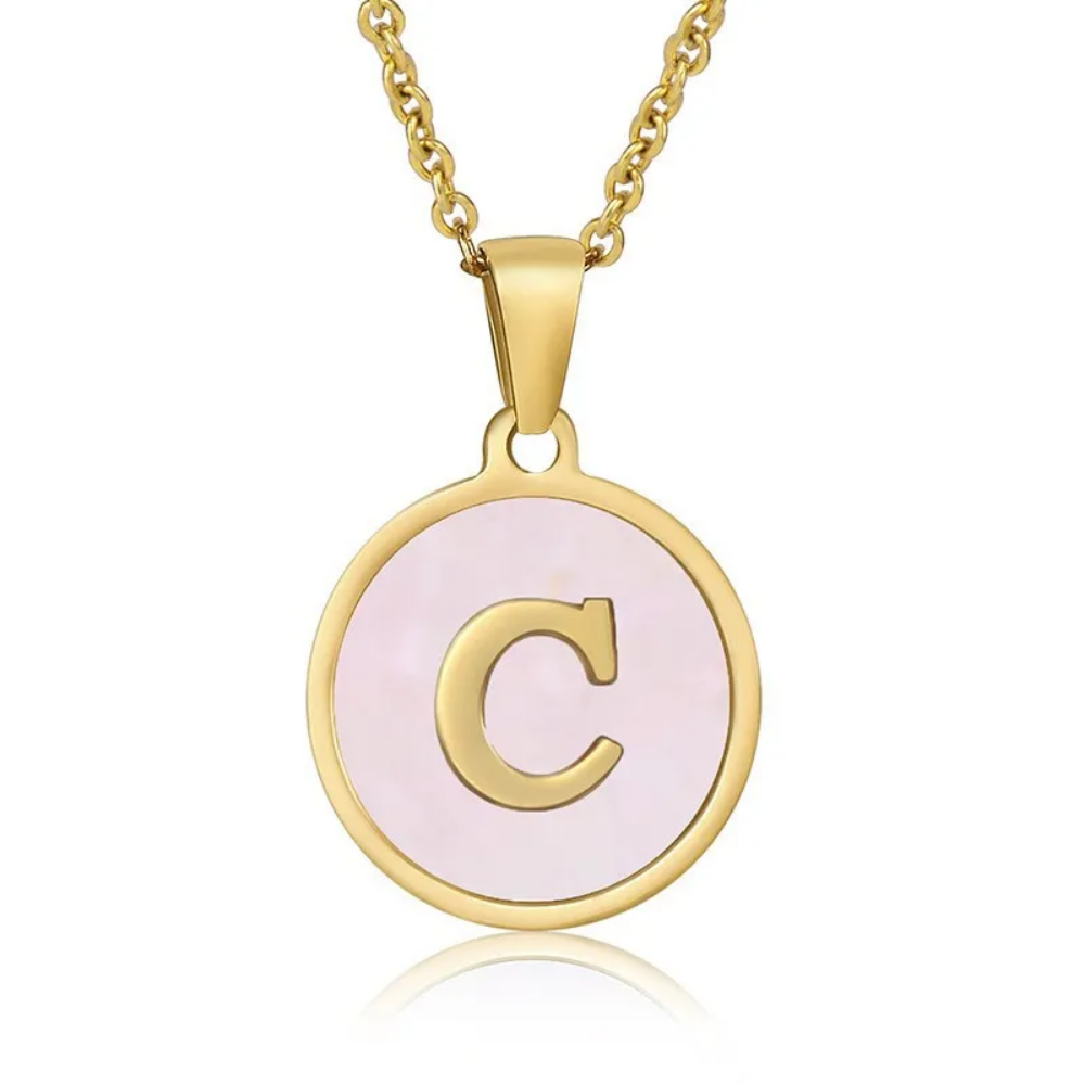Initial Necklace, Gold Stainless Steel, Trendy - Vanytel