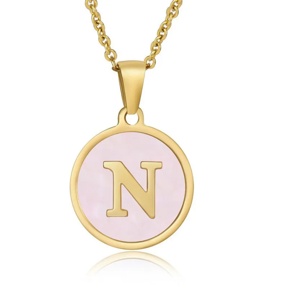 Initial Necklace, Gold Stainless Steel, Trendy - Vanytel