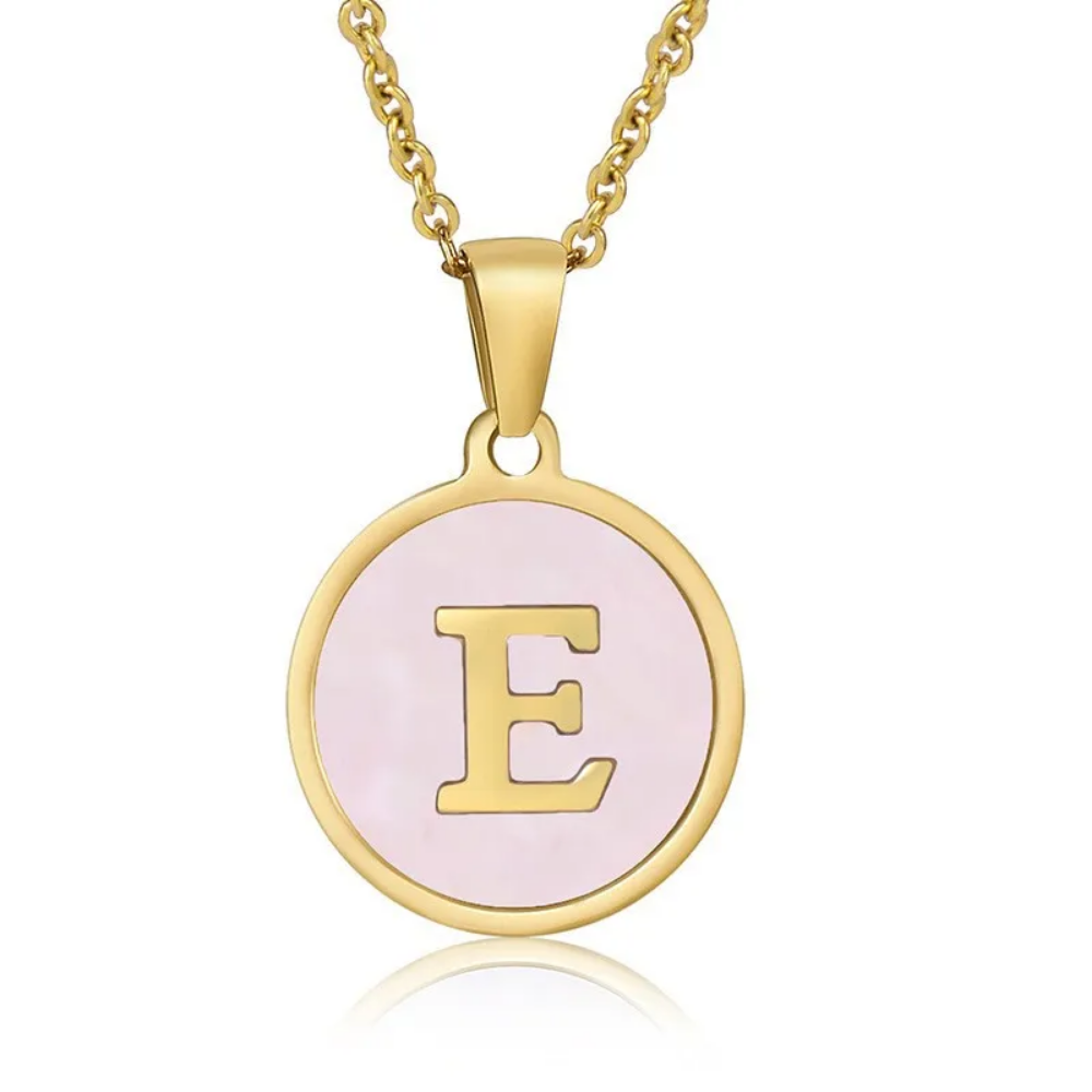 Initial Necklace, Gold Stainless Steel, Trendy - Vanytel