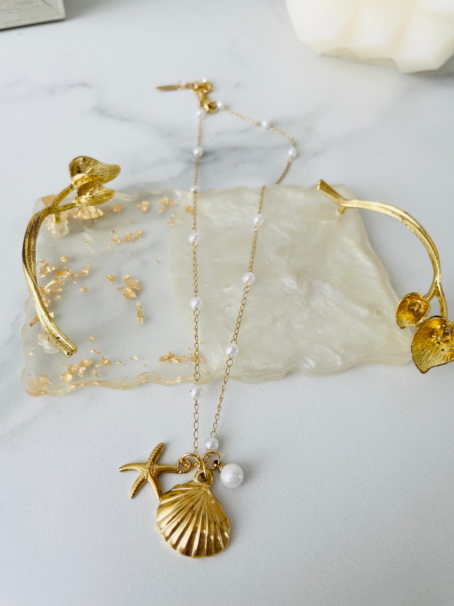 Shell & Starfish Pendant’s Necklace | Stainless Steel - Vanytel