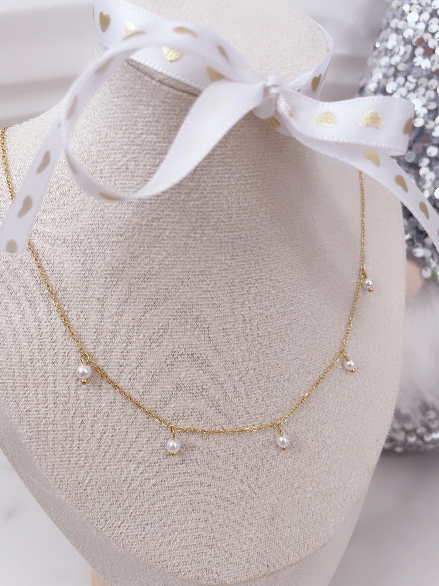 Amanda Necklace | Choker de Perlitas en Acero Inoxidable - Vanytel