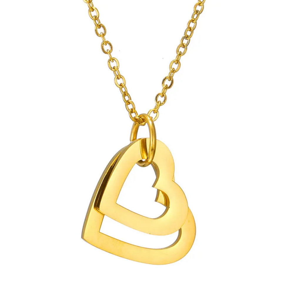 Mis Amores Necklace with Heart Charms, Stainless Steel, Women, Mom - Vanytel