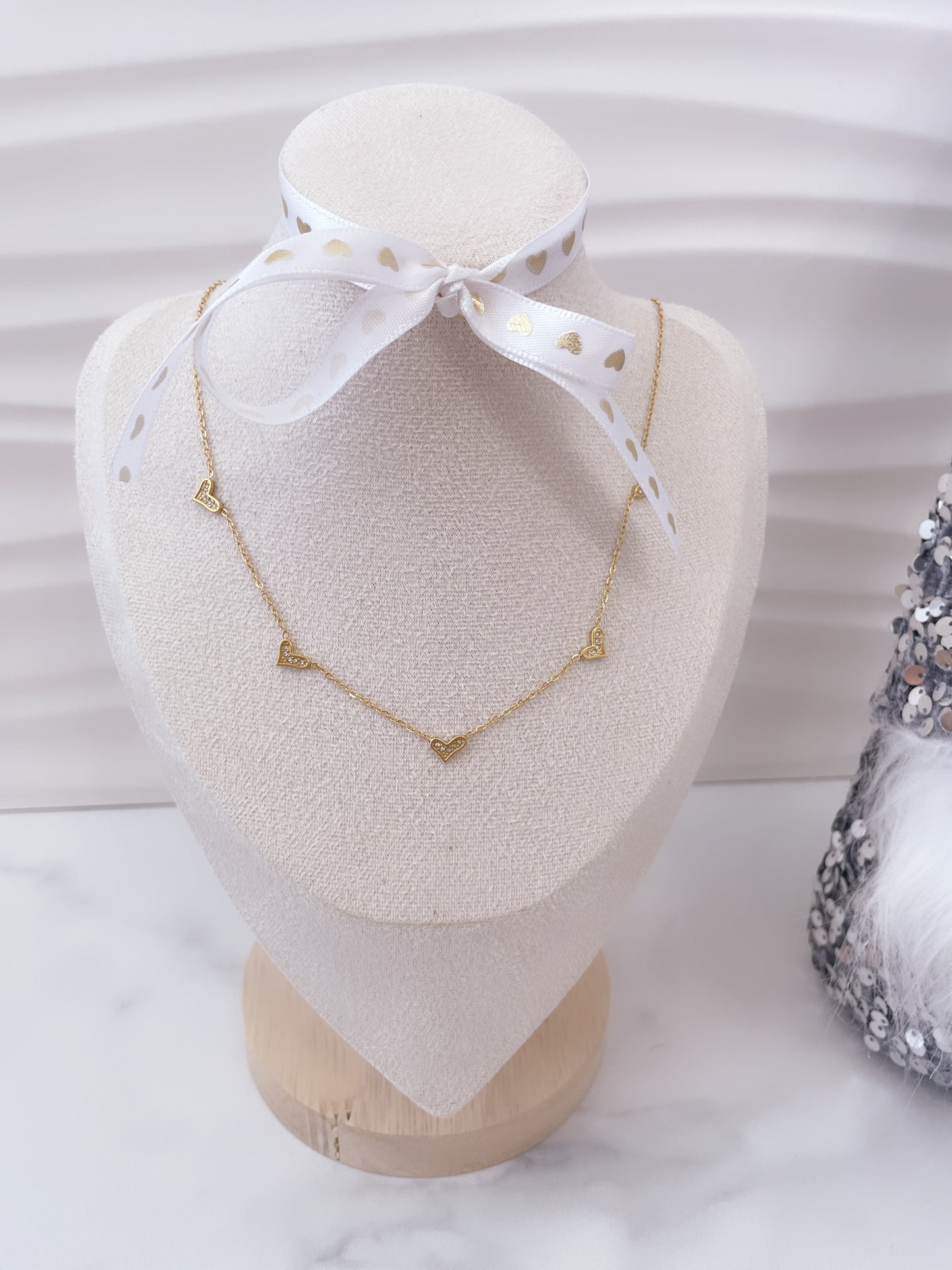 Collar con Colgantes | Corazoncitos Brillantes - Vanytel