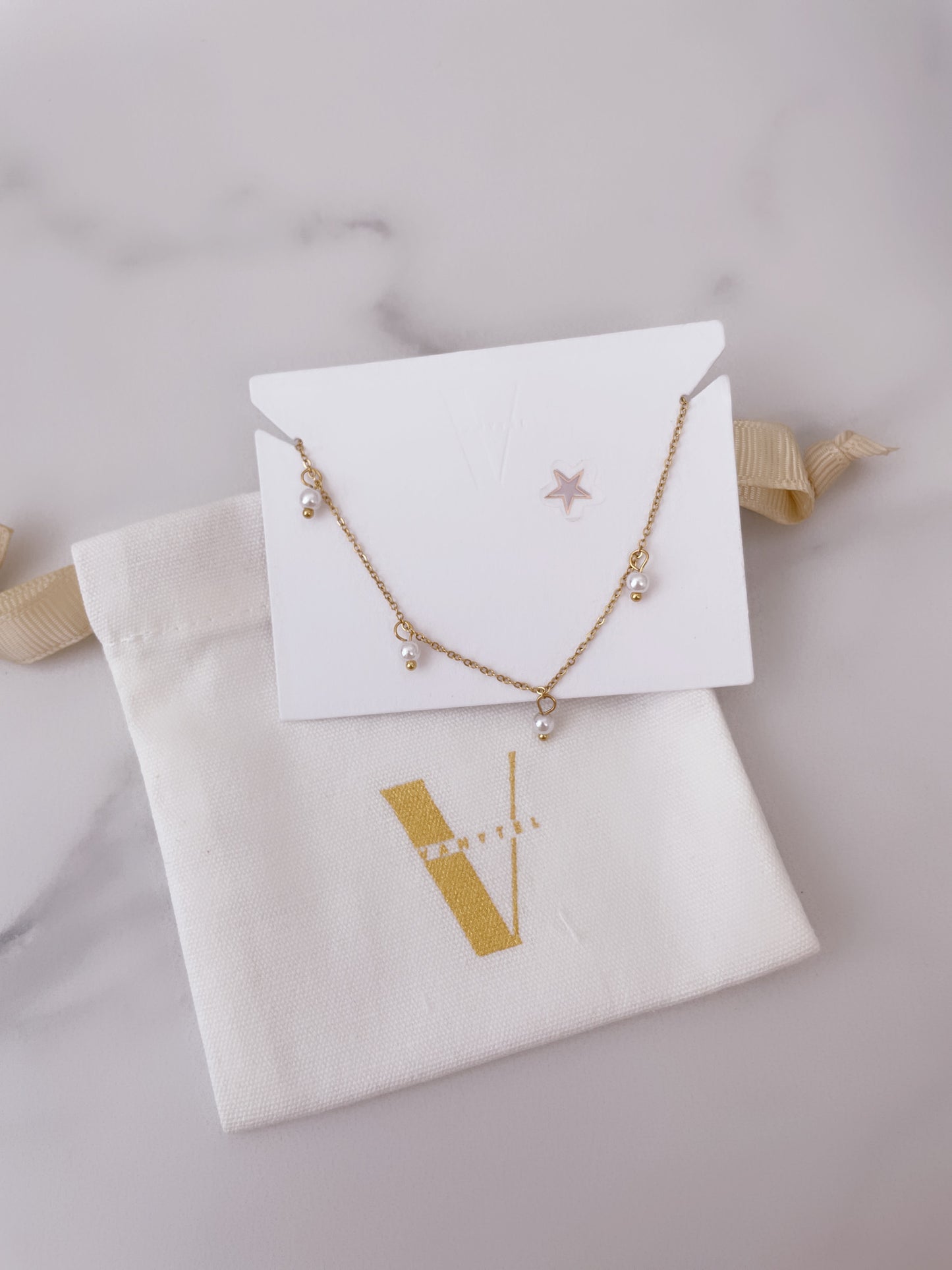 Amanda Necklace | Choker de Perlitas en Acero Inoxidable - Vanytel