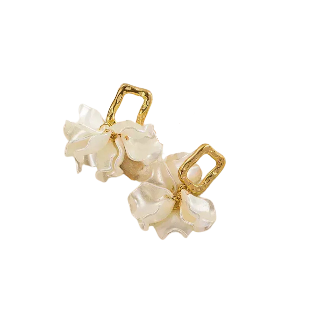 Petalos Blancos Earrings, Stainless Steel, Women - Vanytel