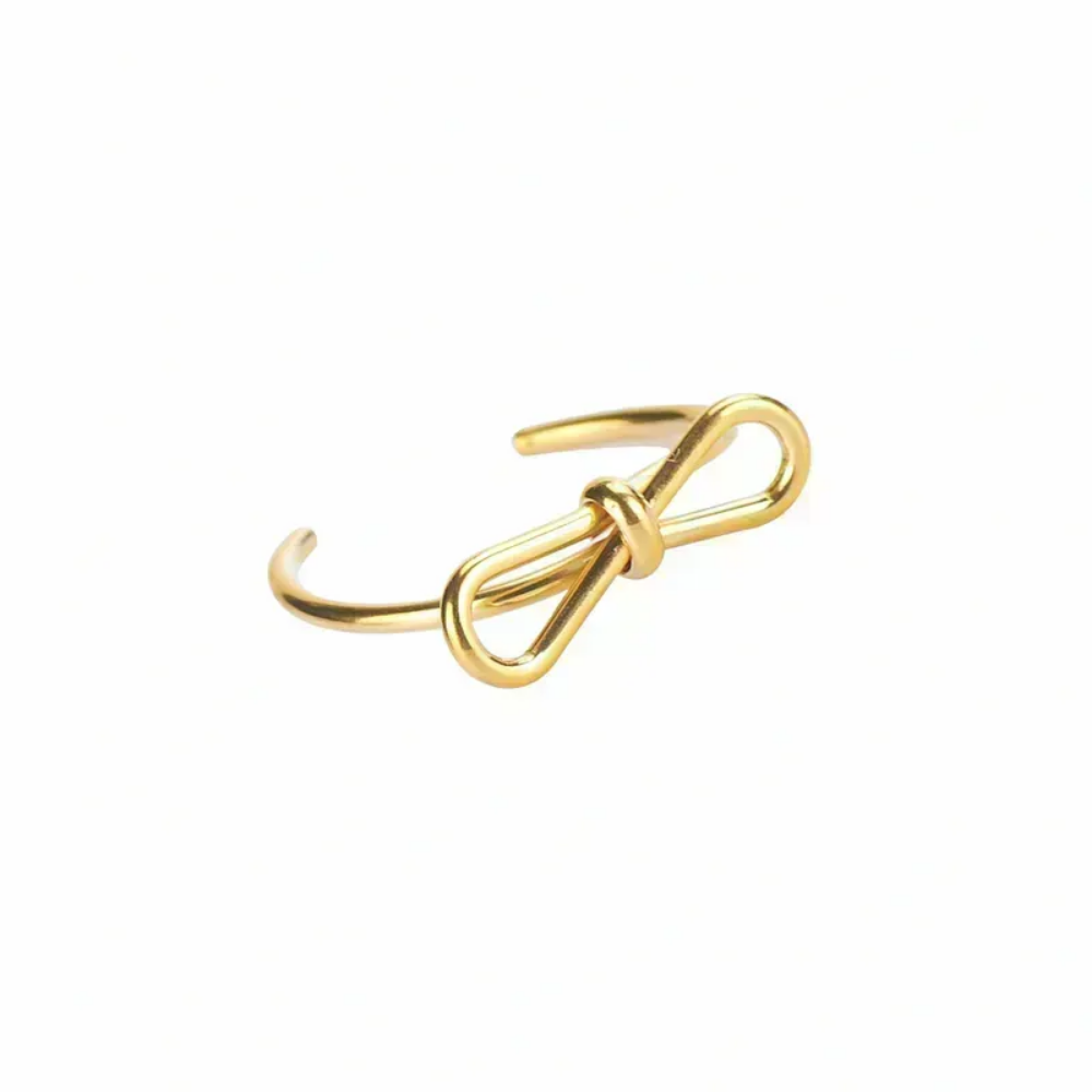 Alicia Ring, Adjustable Stainless Steel Bow Ring for Women - Vanytel