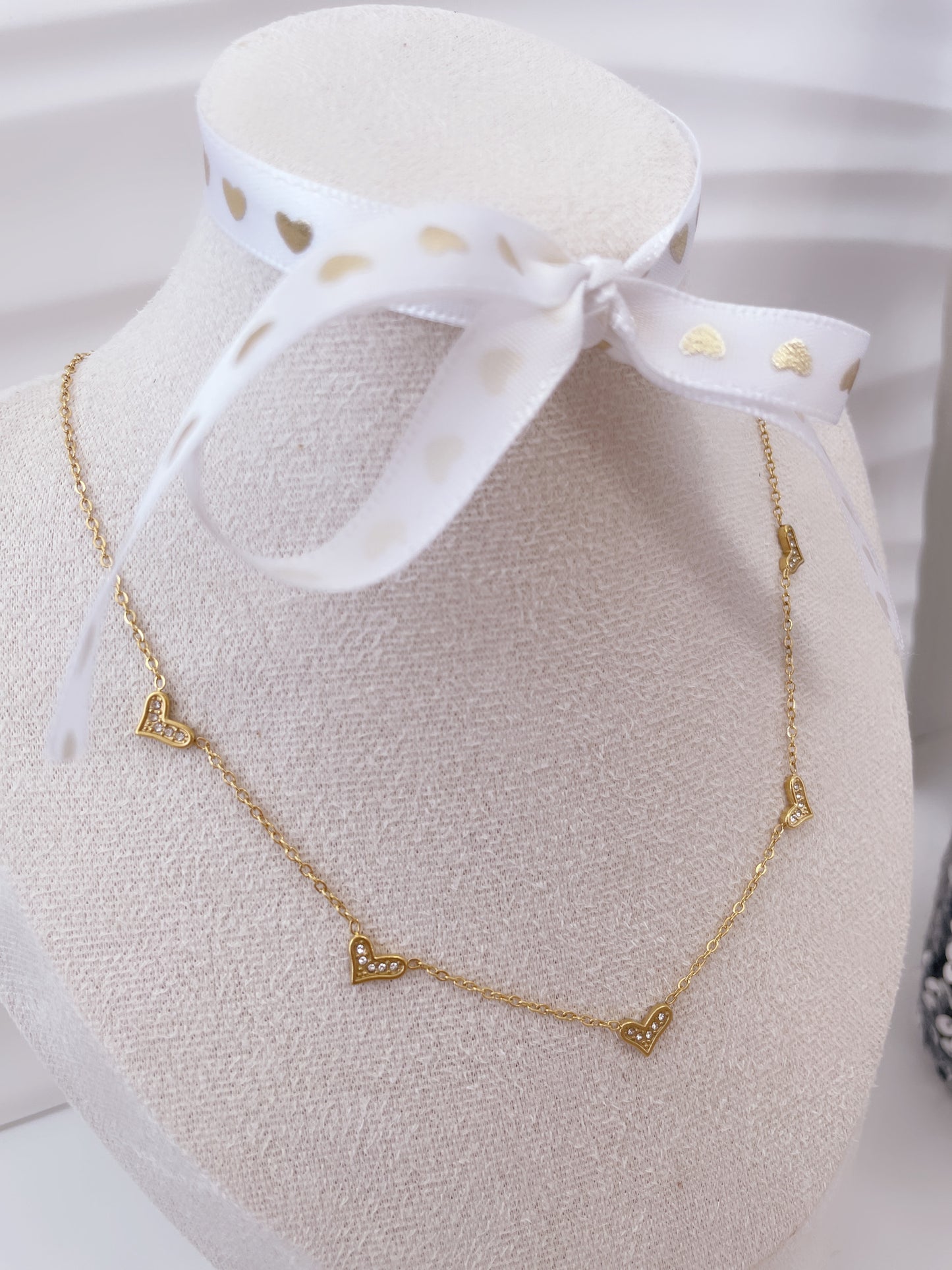 Collar con Colgantes | Corazoncitos Brillantes - Vanytel