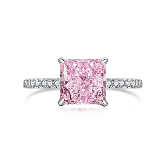 Anillo Pink Parfait en plata esterlina 925 con piedra rosa brillante, joyería femenina elegante de Vanytel.