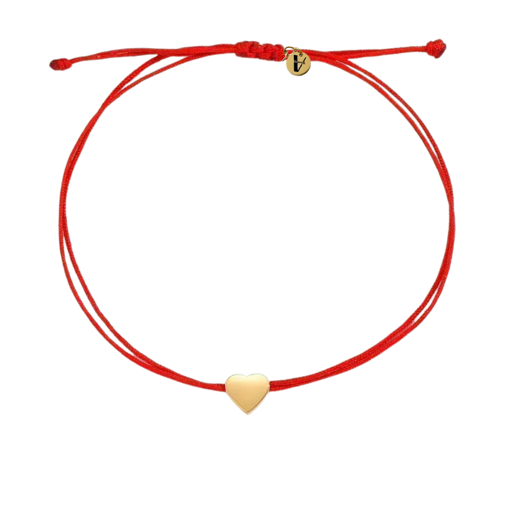 Hilo Rojo de la Suerte, Lucky Red Thread with Name Initial, Unisex - Vanytel