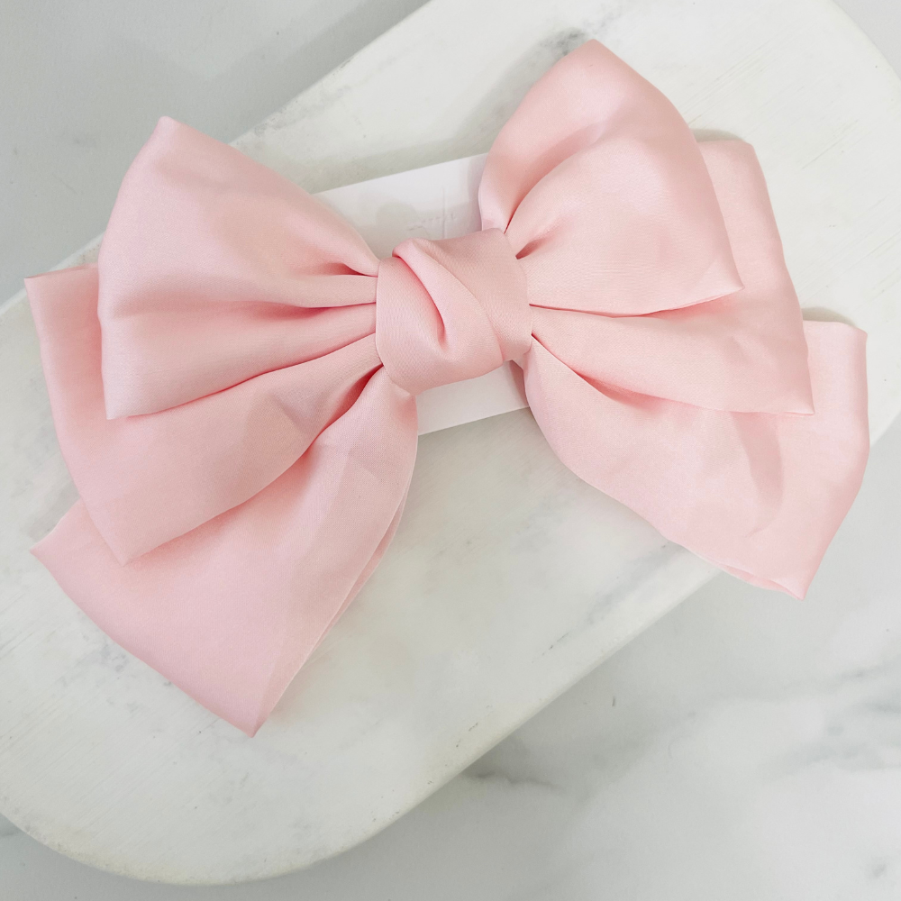 Lazo grande de satín color rosa claro, estilo coquette Vanytel