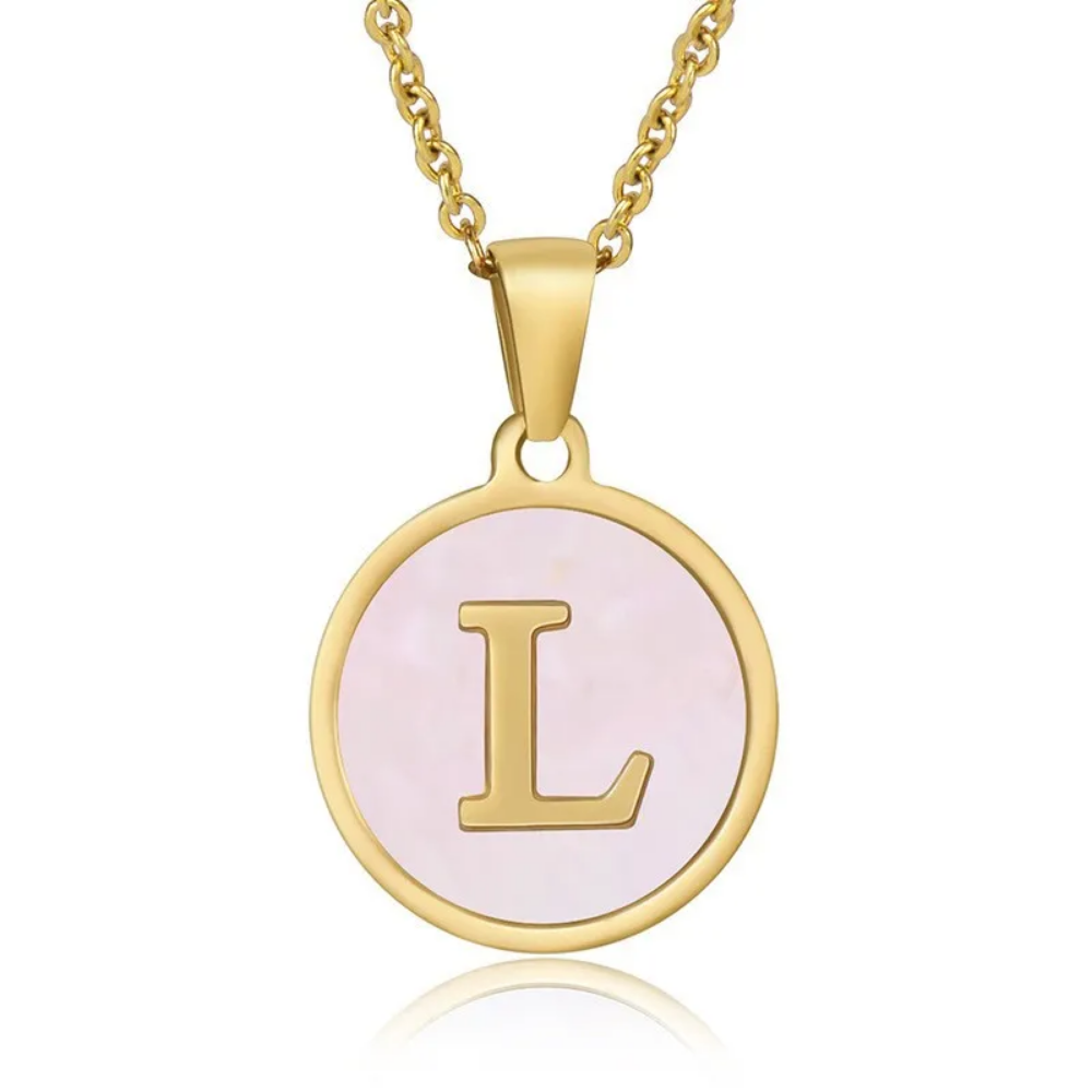 Initial Necklace, Gold Stainless Steel, Trendy - Vanytel 