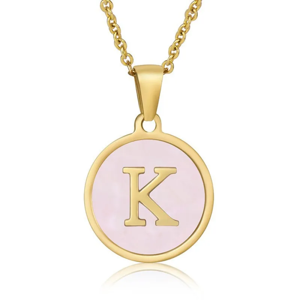 Initial Necklace, Gold Stainless Steel, Trendy - Vanytel 