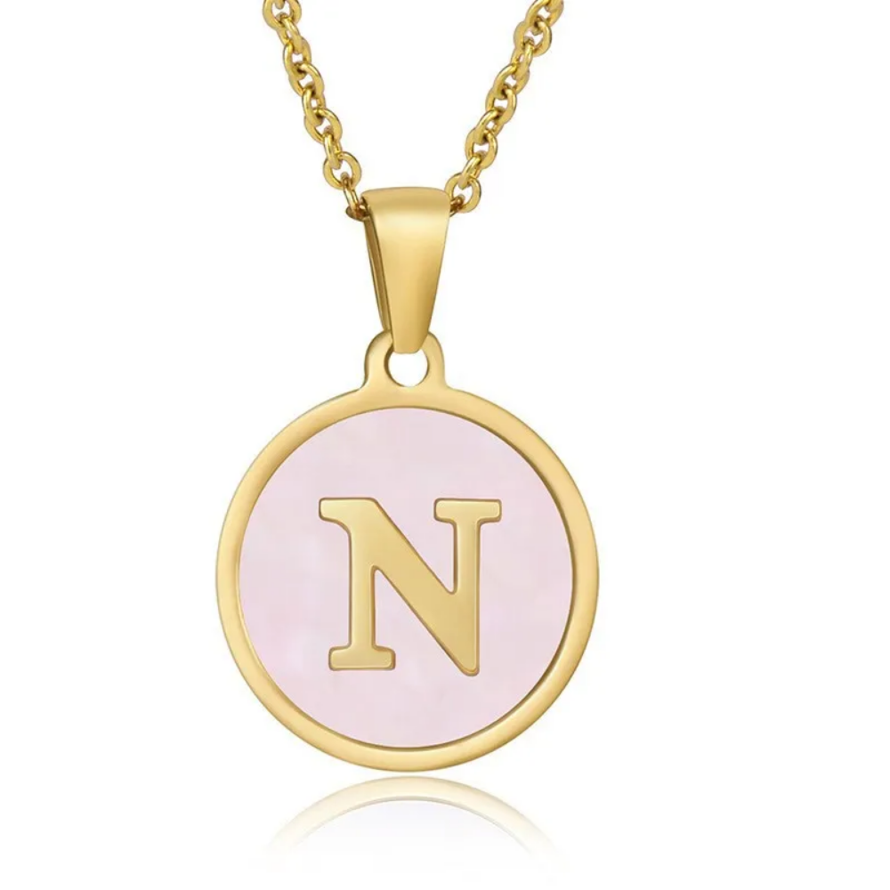 Initial Necklace, Gold Stainless Steel, Trendy - Vanytel 