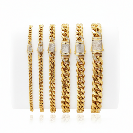 Cuban with Cubic Zirconia Closure