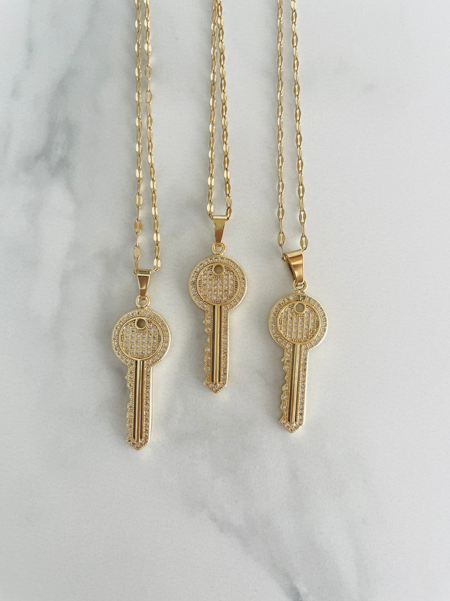 Golden Key Pendant Necklace - Vanytel 