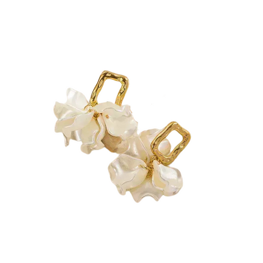 Petalos Blancos Earrings, Stainless Steel, Women - Vanytel 