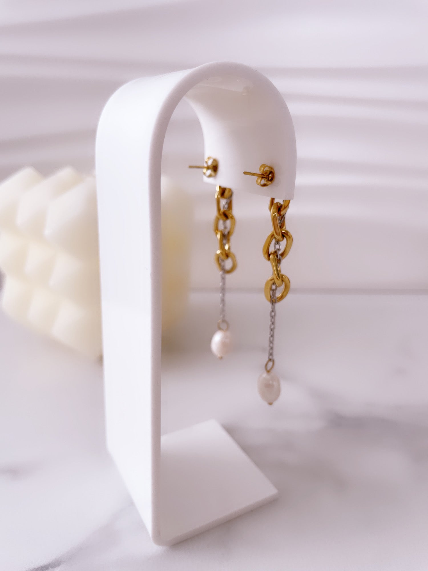 Paulina Earrings | Stainless Steel | Freshwater Pearls - Vanytel 