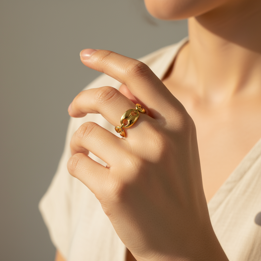 Anillo GG En Dorado y Plateado para Mujer en Acero Inoxidable | Vanytel