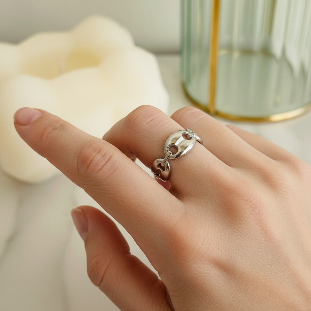 Anillo GG En Dorado y Plateado para Mujer en Acero Inoxidable | Vanytel