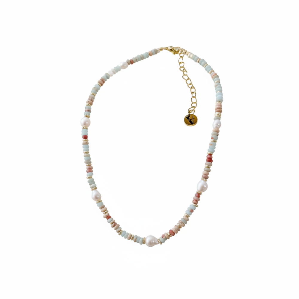 Collar Ana María con Perlas Naturales y Acero Inoxidable Dorado para Mujer | Vanytel