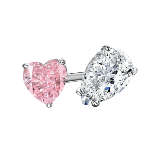 Anillo Pink Heart & Icing en plata esterlina 925 con corazón rosa brillante, joyería moderna de Vanytel.