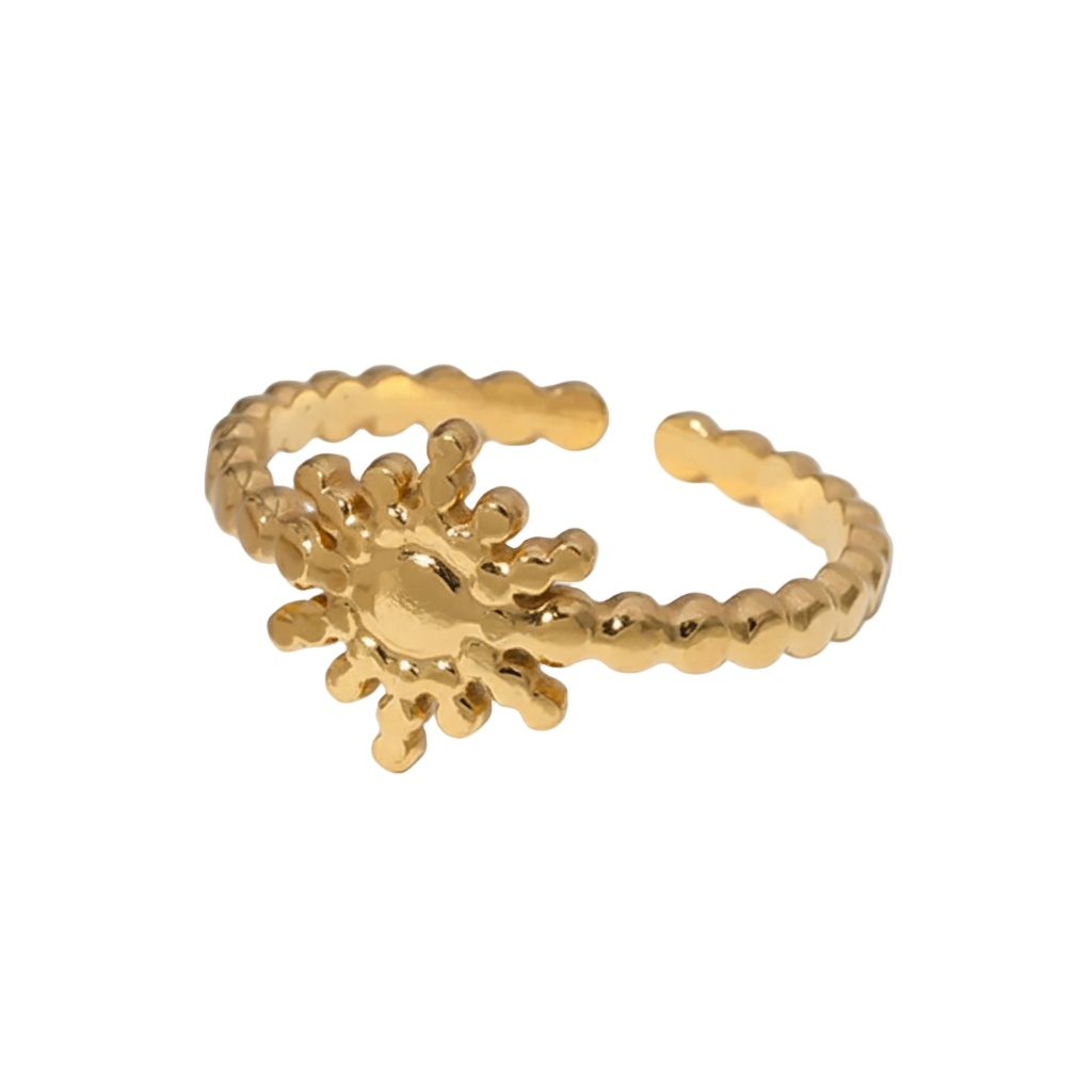 Anillo Solecito Adjustable Dorado para Mujer en Acero Inoxidable | Vanytel