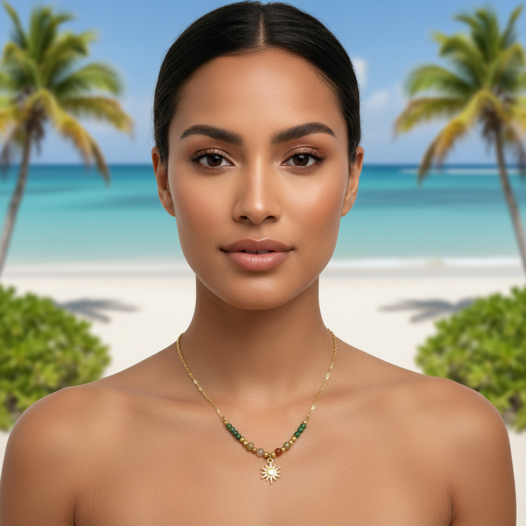 Collar Solecito Dorado de Acero Inoxidable para Mujer | Vanytel