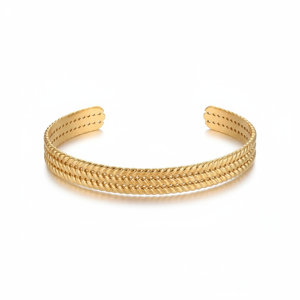 Pulsera Antonia Dorada y Ajustable para Mujer en Acero Inoxidable | Vanytel