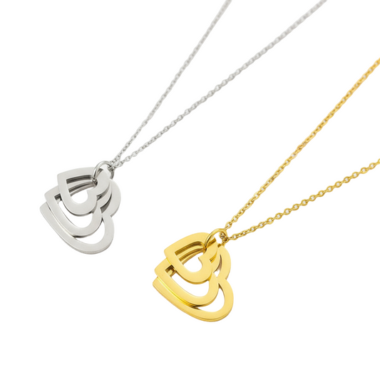 Collar Mis Amores con Dijes de Corazón para Mujer en Acero Inoxidable | Vanytel