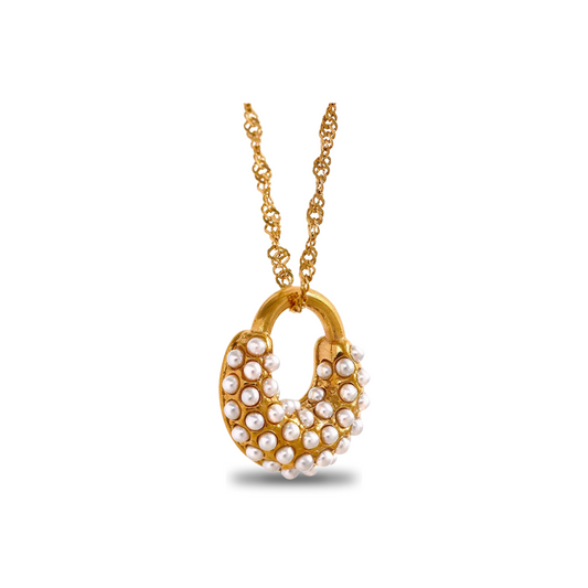 Collar Paris Chain Dorado con Perlas para Mujer en Acero Inoxidable | Vanytel