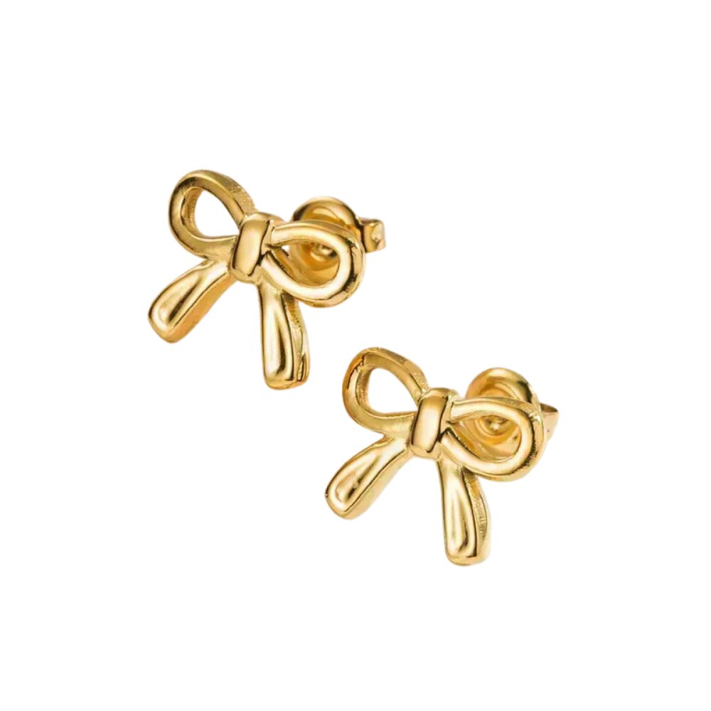 Aretes studs dorados estilo coquette para mujer de acero inoxidable Vanytel
